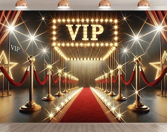 Event Backdrop, Polyester VIP Entrance Tapestry - Indoor Outdoor Party Decor