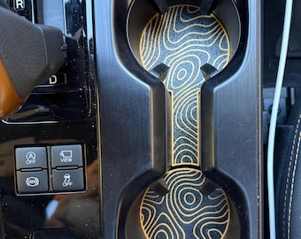 Subaru OUTBACK Cupholder Spacer (26+): Topo Pattern, Custom Color 2 pieces