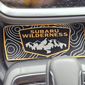 Subaru Crosstrek Wilderness Dash Pocket Pad: TOPO Pattern, PETG Material