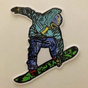 Snowboard Bumper Sticker, Snowboarder Sticker, Snowboarder Art, Enjoy The Ride Sticker, Snow Sticker, Think Snow, Ski Art, Snowboard Sticker