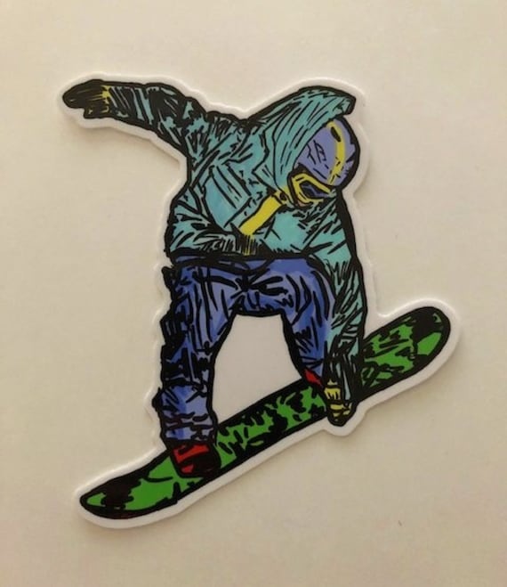 Snowboard Sticker Sticker Snowboarder - Etsy