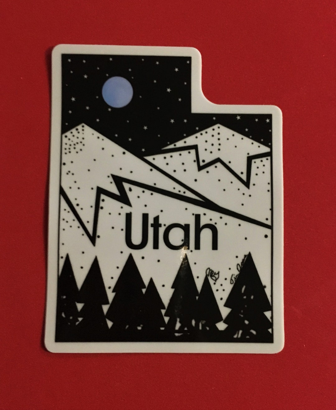 Utah Mountain Sticker Utah Sticker Utah Bumper Stickerstate Etsy