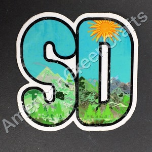 South Dakota, State Of South Dakota, South Dakota Gifts, South Dakota Collectibles, Mount Rushmore Sticker, South Dakota Bumper Sticker