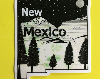 New Mexico Sticker, State Of New Mexico Sticker, New Mexico, State Of New Mexico, New Mexico  Art, Mexico Car Sticker, New Mexico Map,