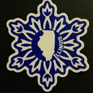 Illinois Snow Sticker, Illinois Sticker, Illinois Bumper Sticker, Chicago Sticker, State Of Illinois Sticker, Illinois, Illinois Art
