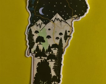 Vermont, Custom Vermont Sticker, Vermont Sticker, Vermont Bumper Sticker, State Of Vermont, Vermont Art, Vermont Car Sticker