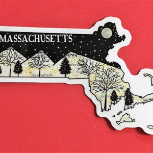 Massachusetts Sticker,Massachusetts,State Of Massachusetts,Massachusetts Gifts,Massachusetts Bumper Sticker,Boston Sticker,Massachusetts Art