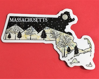 Massachusetts Sticker,Massachusetts,State Of Massachusetts,Massachusetts Gifts,Massachusetts Bumper Sticker,Boston Sticker,Massachusetts Art