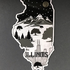 Illinois Bumper Sticker, Illinois Sticker, Illinois, State of Illinois, Chicago Sticker, Chicago, Chicago Gifts, Illinois Gifts, Illinois
