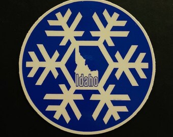 013, Idaho Snow Sticker,Sun Valley, Ski Idaho, Idaho, State Of Idaho, Idaho Art, Idaho Bumper Sticker, Scenic Idaho, Idaho Snowflake Sticker