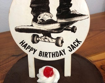 Customizable Skateboard Cake Topper, Personalized Skateboard Cake Topper, Skateboard Cake Topper, Skateboard Party, Skateboarder Party,Skate