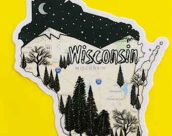 Wisconsin Sticker, Wisconsin, State Of Wisconsin, Wisconsin Gifts, Wisconsin Bumper Sticker, Wisconsin Collectibles,Wisconsin Bumper Sticker