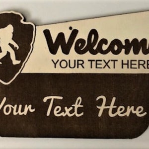 Bigfoot Sign, National Park Sign, Personalized National Park Sign, Forest Service Sign, Custom Sign, Custom Wood Sign, Customized Park Sign,