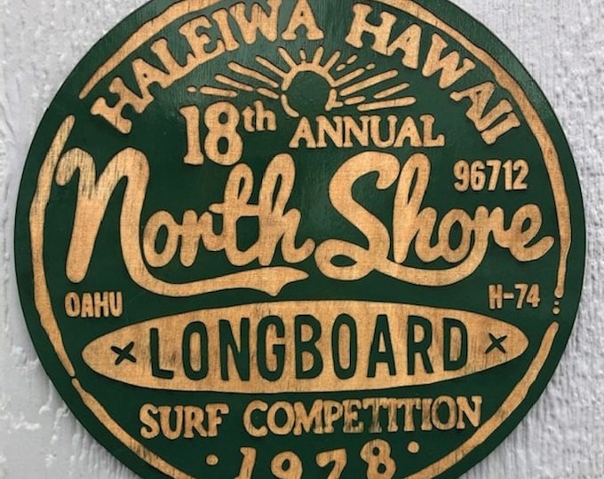 Hawaii Sign, Hawaiian Sign, Surf Sign, Longboard Sign, Beach Sign, Oahu