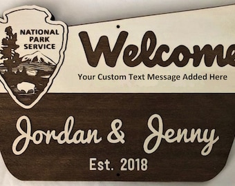 9.6 x 16-inch National Park Sign, Personalized National Park Sign, Forest Service Sign, Custom Sign, Custom Hiker Sign,Customized Park Sign,