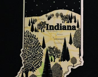 Indiana Sticker, Indiana, State Of Indiana, Indiana Bumper Stickers, Indiana Gifts, Indiana Art, Indiana Collectibles, Fort Wayne Sticker