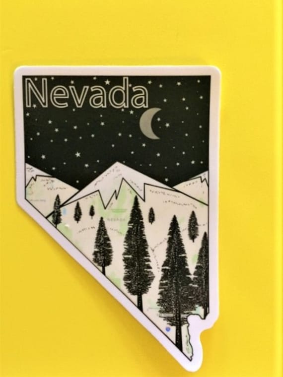I Love Nevada State Map Decals & Stickers