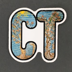 Connecticut Sticker, Connecticut, State Of Connecticut Sticker,Hartford Connecticut, Connecticut Art,  Connecticut Gift, Connecticut sticker