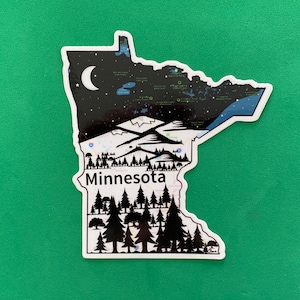 Minnesota Sticker, Minnesota Bumper Sticker, Minnesota, State Of Minnesota Art, Minnesota Art, Minnesota Gifts, Minnesota Custom Sticker