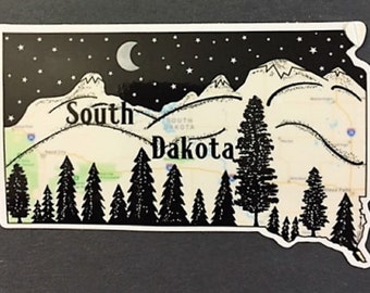 South Dakota Sticker, State Of South Dakota, South Dakota Gifts, South Dakota Collectibles, South Dakota Bumper Sticker, South Dakota