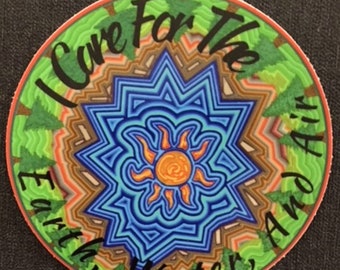 I Care For The Earth Water And Air Sticker,  Earth Sticker, Earth Day Sticker, Climate Change Sticker,  Environmental Sticker