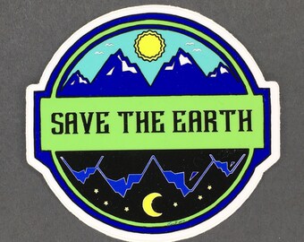 Save The Earth Sticker, Earth Sticker,Climate Change Sticker, Earth Day, Environmental Sticker, Earth Day Sticker, Tree Art