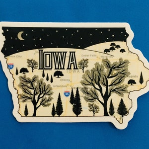 Iowa Sticker, Iowa, State Of Iowa, Iowa Gifts, Iowa Bumper Sticker, Iowa Collectibles, Des Moines Sticker, Iowa Art