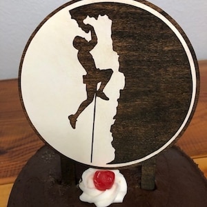 Customizable Male or Female Climber Cake Topper, Personalized Climber Cake Topper, Climbing Cake Topper, Rock Climber Party Supplies