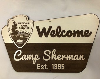 Personalized National Park Sign: Custom Wood Welcome Sign