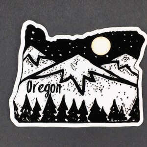 Oregon Sticker Black & White, Pacific Northwest Sticker, Custom Sticker, State Of Oregon, Oregon Coast, Oregon Art, Oregon, Custom Sticker