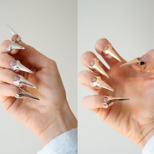 5pc./10pc. Nail Finger Claws, Hair Braiding, Adjustable Gothic Claw Ring, Gothic Nails, Nail Armor, Cosplay Nails, Cosplay Accessories