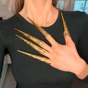 5pc./10pc. Nail Finger Claws, Hair Braiding, Adjustable Gothic Claw Ring, Gothic Nails, Nail Armor, Cosplay Nails, Cosplay Accessories