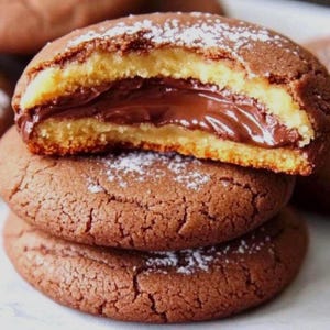 Delicious Nutella filled biscuits, soft, chewy and easy to make, with a gooey centre.