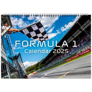 2025 F1 カレンダー (英語) - すべてのレース、記念日、素晴らしい毎月の画像 - レーシング ファンへの完璧なギフト