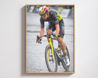 Cycling Poster, Wout Van Aert Belgian Cyclist Tour de France Wall Art, Sport Motivation Print, Cycling Fan Gift, Sports Decor, Man Cave