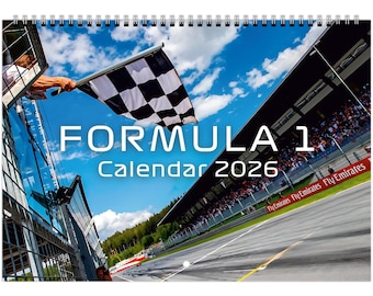 Calendario F1 2026 (inglese) - Formula Uno. Tutte le gare, gli anniversari e le splendide immagini mensili - Regalo perfetto per le corse
