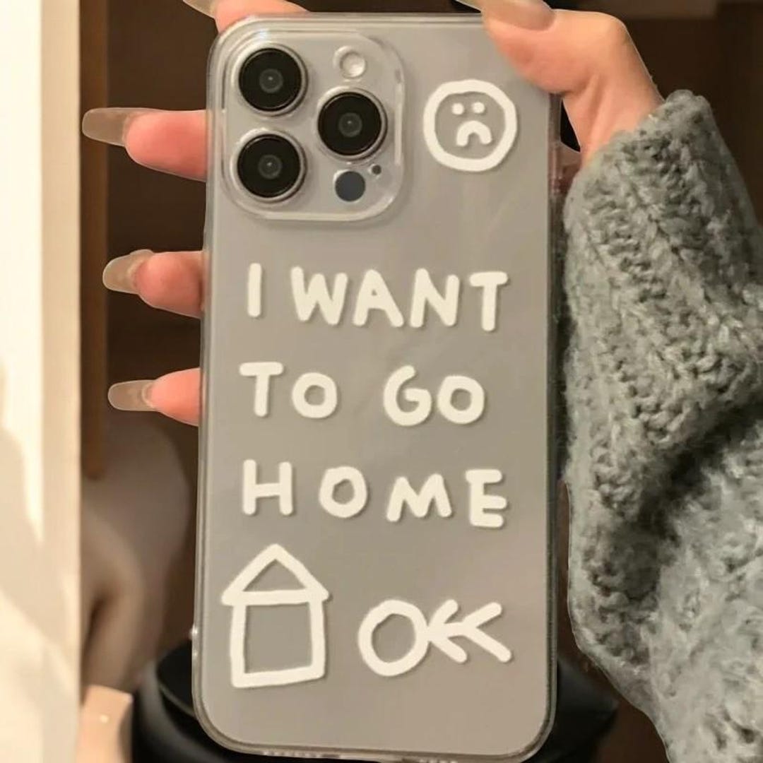 Cute Funny "i Want to Go Home" Luxury Clear Case Phone Cover iPhone 16/ 15  / 14 / 13 / 12 / 11 / X / 8 / 7 / SE Pro Max Shockproof Transparent - Etsy