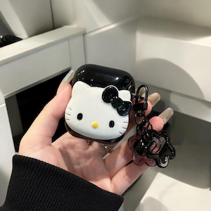 AirPod Schutzhülle im Katzen Cute Kitty Design for Him and for Her  AirPod 1 / 2 / 3 / Pro / Pro 2 Generation /Pink and Black iPhone Hülle