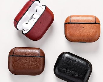 AirPods protective case in basic leather design for him and for her. Fits AirPods 1 / 2 / 3 / Pro / Pro 2nd generation. Cool business look case. No leather.