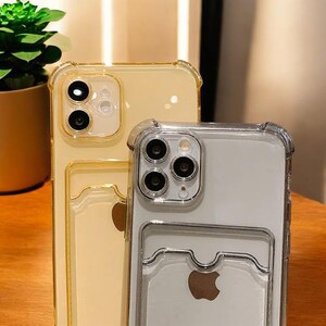 Süße Luxus Clear Case Card holder Basic Handyhülle Hülle iPhone 16/ 15 / 14 / 13 / 12 / 11 / X / 8 / 7 / SE Pro Max Stoßfest Frauen