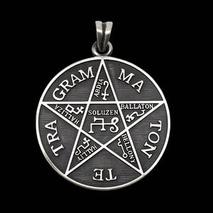 Tetragrammaton Pendant, Sterling Silver Tetragrammaton Pendant, Pentagram of Solomon Pendant, Name of God, Pentacle Pendant, Silveralexa image 1