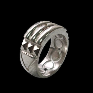 Anillo Atlantis, Anillo Atlantis de plata de ley, Acabado brillante, Anillo unisex de plata, Anillo de alianza de boda, Todos los tamaños, Silveralexa