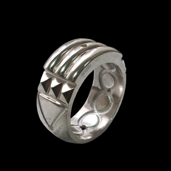 Atlantis Ring, Sterling Silver Atlantis Ring, Shiny Finish, Silver Unisex Ring, Wedding Band Ring, All Sizes, Silveralexa