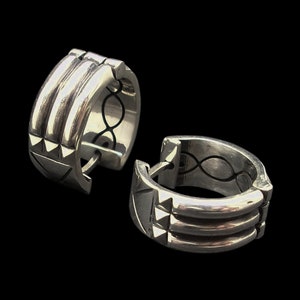 Orecchini Atlantide, orecchini ad anello Atlantide in argento sterling (coppia), orecchini unisex in argento, Silveralexa