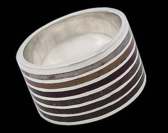 Inlay Ring, Sterling Silver Inlay Ring, Mosaic Brown Kenia Ring, Crushed Stones Ring, Silveralexa