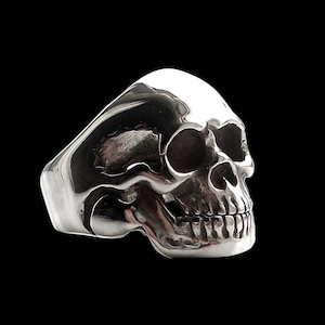 Anneau de crâne, anneau de crâne en argent sterling, anneau de crâne à mâchoire mobile, toutes tailles, Silveralexa