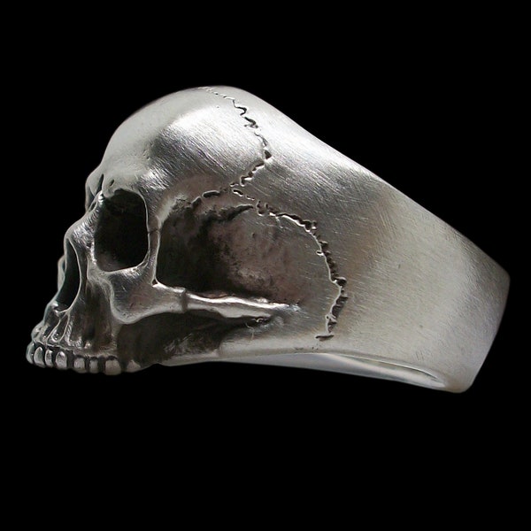 Bague tête de mort, bague tête de mort Keith Richards en argent sterling, bague tête de mort anatomique, toutes les tailles, Silveralexa