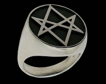 Unicursal Hexagram Ring, Sterling Silver Unicursal Hexagram Ring, Inspired by Aleister Crowley, All Sizes, Silveralexa