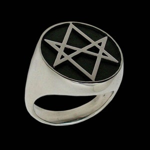 Unicursal Hexagram Ring, Sterling Silver Unicursal Hexagram Ring, Inspired by Aleister Crowley, All Sizes, Silveralexa
