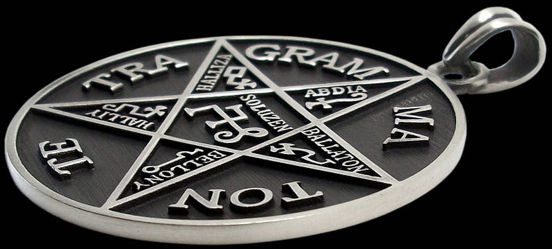 Tetragrammaton Pendant, Sterling Silver Tetragrammaton Pendant, Pentagram of Solomon Pendant, Name of God, Pentacle Pendant, Silveralexa image 5